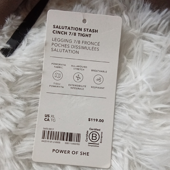 Athleta Salutation Stash Cinch 7/8 Tight - Picture 4 of 4